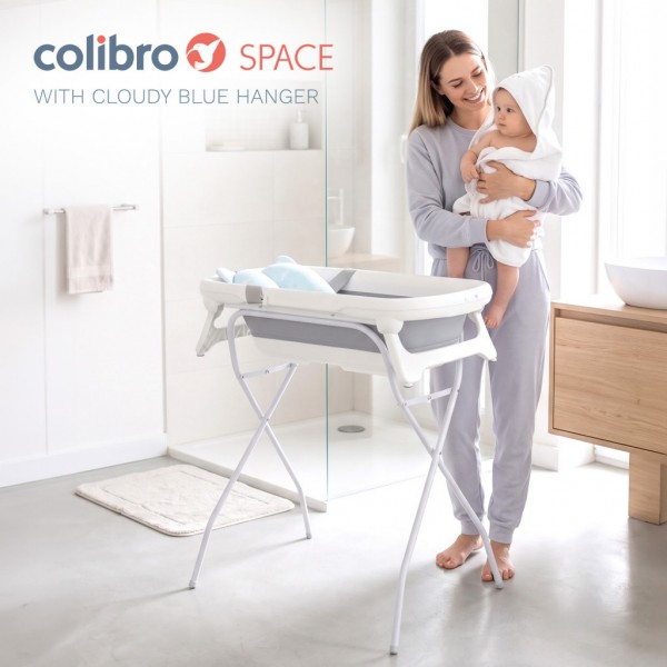 Zložljiva otroška kad s stojalom Colibro Space | Cloudy Blue