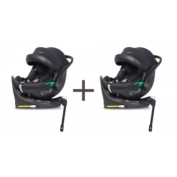 Komplet za dvojčke: 2x Lupinica EasyGo + 2x Isofix baza | Ink