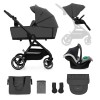 Kinderkraft YOXI Otroški voziček 3v1 | Moonlight Grey