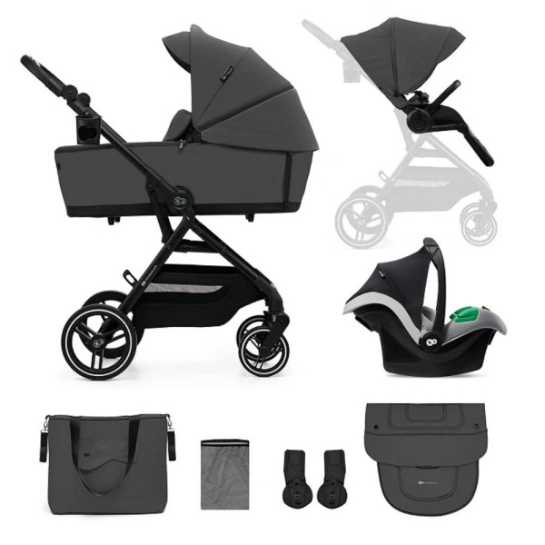 Kinderkraft YOXI Otroški voziček 3v1 | Moonlight Grey