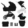Kinderkraft YOXI Otroški voziček 3v1 | Pure Black