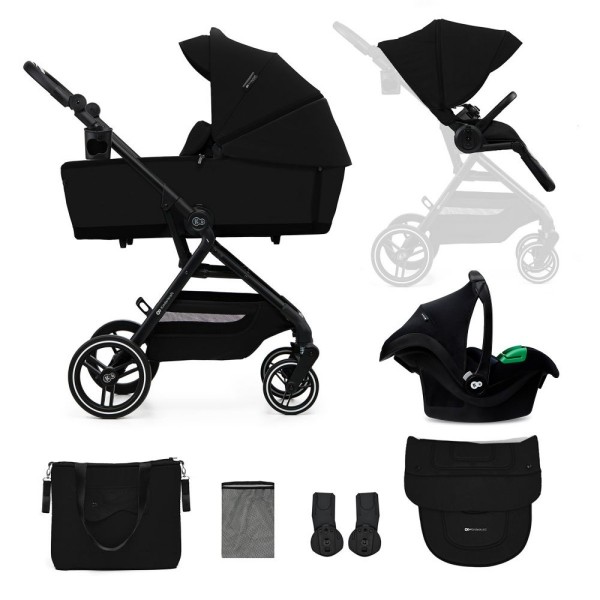 Kinderkraft YOXI Otroški voziček 3v1 | Pure Black