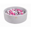 MeowBaby igralni bazen s kroglicami Light Gray: Gray/White/Light Pink